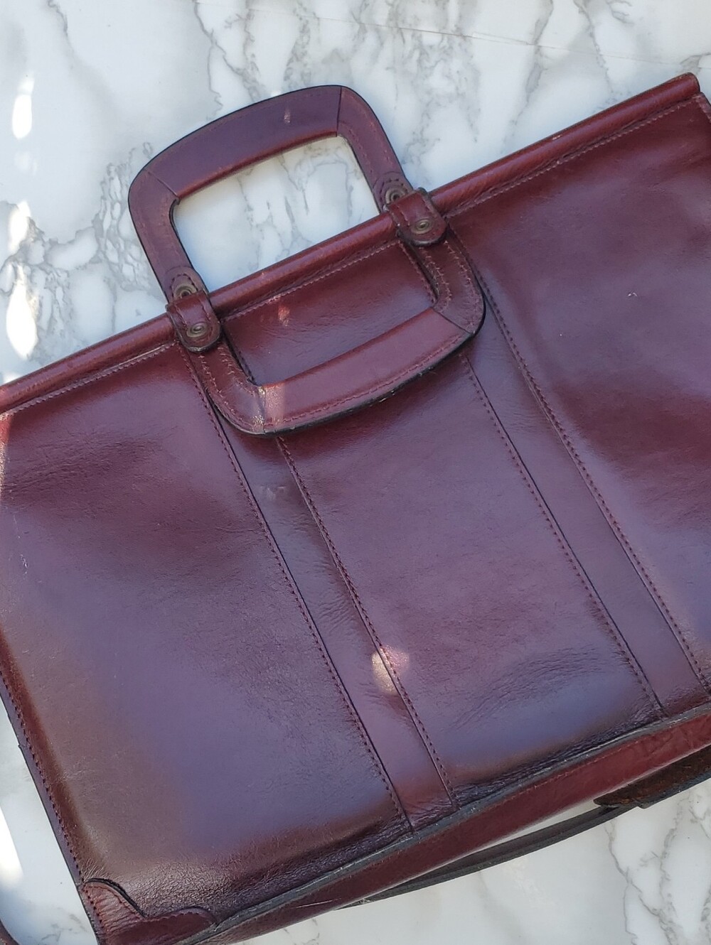 Bugatti Burgundy Leather Briefcase
